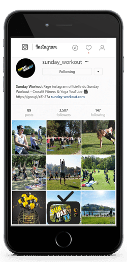 Compte instagram sunday workout sut Iphone